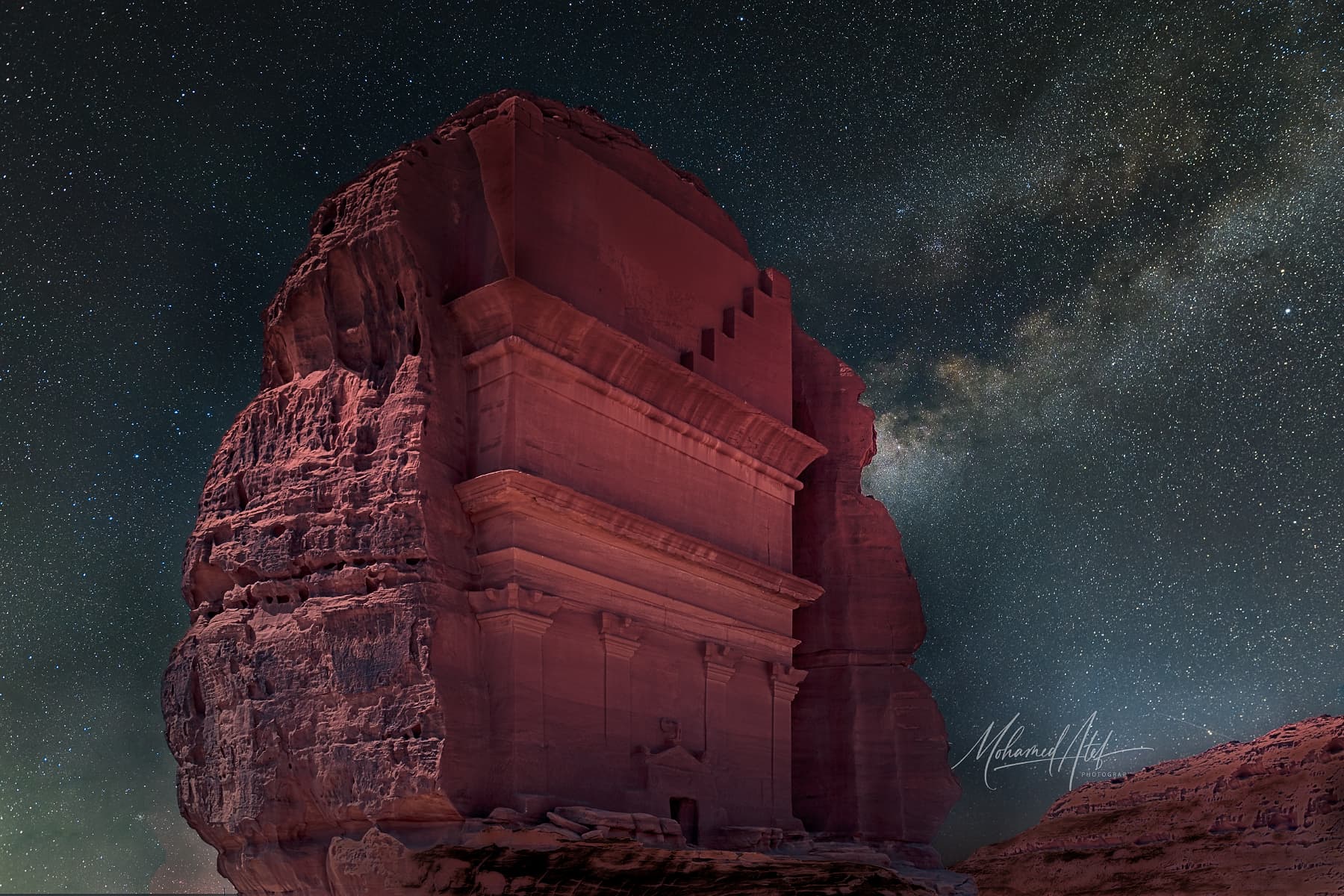 Desert landscape and rock formations in Al Ula, Saudi Arabia